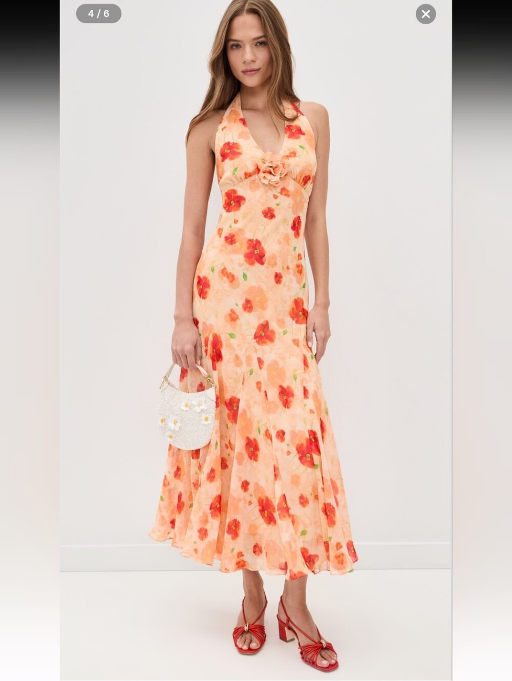 NWT ASTR Orange Floral Yasmeen Dress